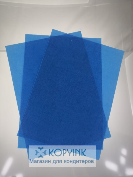 Вафельная пищевая бумага тонкая голубая 0,30 мм 1 лист