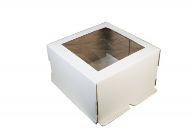 Коробка с окном 22*22*13 см, белая (самолет) New