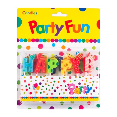 Свечи "Happy Birthday", буквы разноцветные 3 см