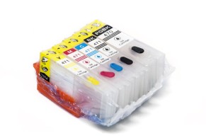 Перезаправляемые картриджи пзк Canon PIXMA MG6840 MG5740 TS5040 TS6040 с АвтоЧипами 5шт PGI 470 CLI 471